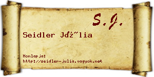 Seidler Júlia névjegykártya